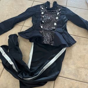 black and silver tap costume two piece